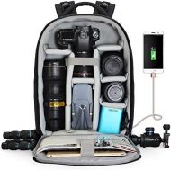 [아마존베스트]CADeN Camera Backpack Professional DSLR Bag with USB Charging Port Rain Cover Photography Laptop Backpack for Women Men Waterproof Camera Case Compatible for Sony Canon Nikon Lens