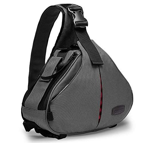  CADeN Camera Bag Sling Backpack Camera Case Waterproof with Rain Cover Tripod Holder, Compatible for DSLR/SLR Mirrorless Cameras (Canon Nikon Sony Pentax) and Accessories Grey