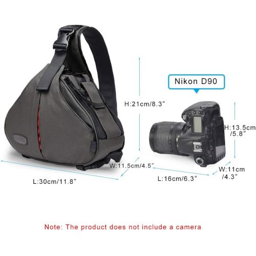  CADeN Camera Bag Sling Backpack Camera Case Waterproof with Rain Cover Tripod Holder, Compatible for DSLR/SLR Mirrorless Cameras (Canon Nikon Sony Pentax) and Accessories Grey