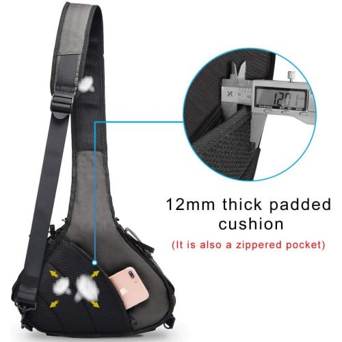  CADeN Camera Bag Sling Backpack Camera Case Waterproof with Rain Cover Tripod Holder, Compatible for DSLR/SLR Mirrorless Cameras (Canon Nikon Sony Pentax) and Accessories Grey