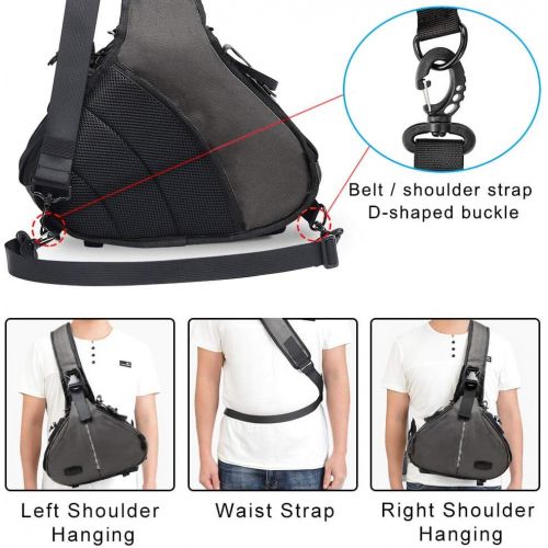  CADeN Camera Bag Sling Backpack Camera Case Waterproof with Rain Cover Tripod Holder, Compatible for DSLR/SLR Mirrorless Cameras (Canon Nikon Sony Pentax) and Accessories Grey