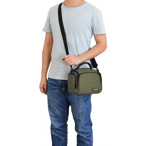  CADeN Compact Camera Shoulder Crossbody Bag Case Compatible for Nikon, Canon, Sony SLR/DSLR Mirrorless Cameras and Lenses Waterproof Green