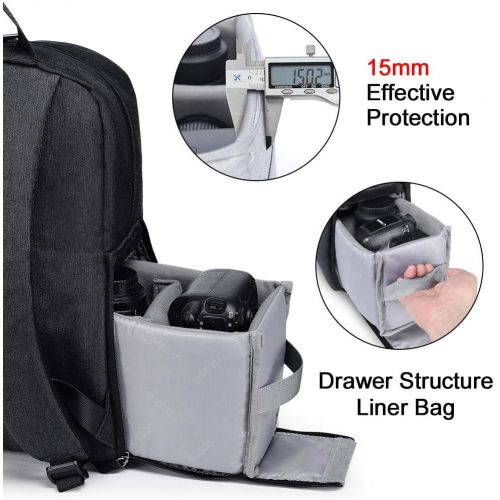  CADeN DSLR SLR Camera Bag Backpack with 14 Laptop Compartment Water-Repellent for Women Men Photographers, Camera Case Backpack Compatible with Nikon Sony Canon Mirrorless Cameras