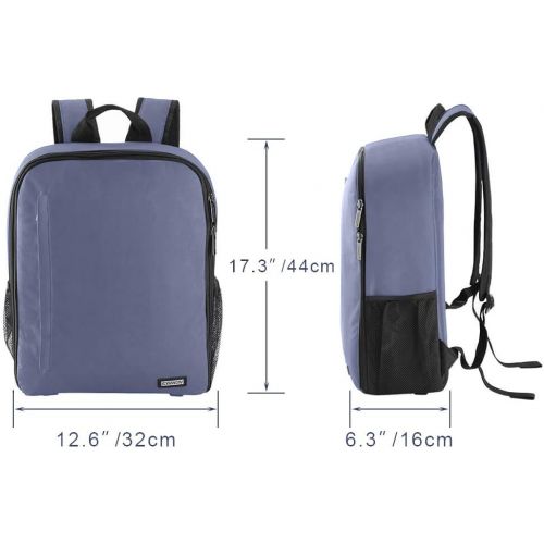  CADeN Camera Backpack Bag with Laptop Compartment 15.6 for DSLR/SLR Mirrorless Camera Waterproof, Camera Case Compatible for Sony Canon Nikon Camera and Lens Tripod Accessories Blu