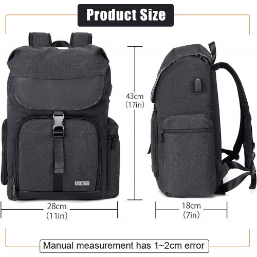  CADeN Camera Backpack Canvas Camera Bag for DSLR/SLR Mirrorless Camera with 14 inch Laptop Compartment, Camera Case Compatible for Sony Canon Nikon Cameras and Lens Tripod Waterpro