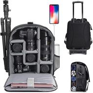 CADeN Camera Backpack Bag Professional for DSLR/SLR Mirrorless Camera Waterproof, Camera Case Compatible for Sony Canon Nikon Camera and Lens Tripod Accessories (Large, 5.0 Black)