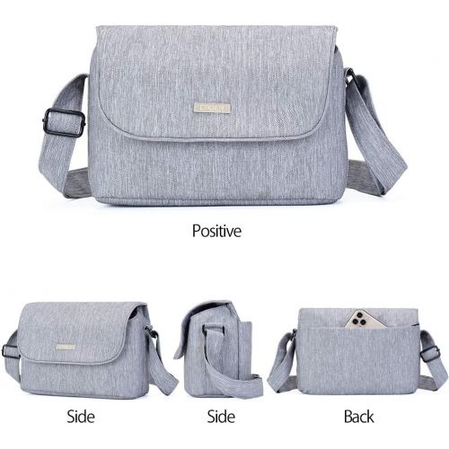  CADeN Camera Shoulder Bag Case Compatible for Nikon, Canon, Sony DSLR SLR Mirrorless Cameras Waterproof Grey