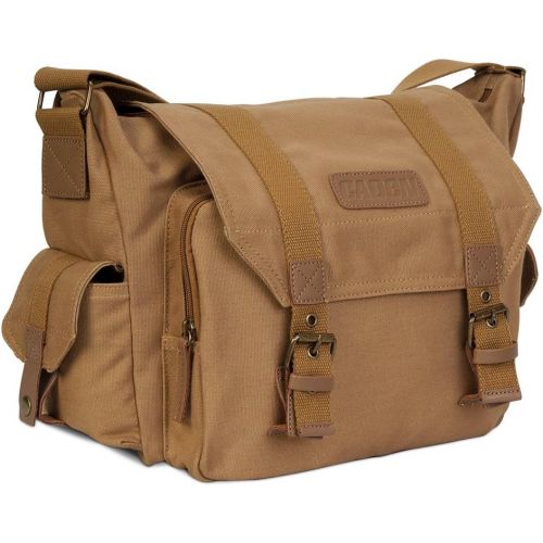  CADeN Camera Bag Case Canvas Compatible for Nikon, Canon, Sony DSLR/SLR Mirrorless Camera with Tripod Holder, Camera Shoulder Messenger Bag for?Men/Women Khaki