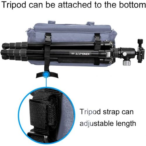  CADeN Camera Bag Case Shoulder Messenger Bag with Tripod Holder Compatible for Nikon, Canon, Sony, DSLR SLR Mirrorless Cameras?Waterproof Grey