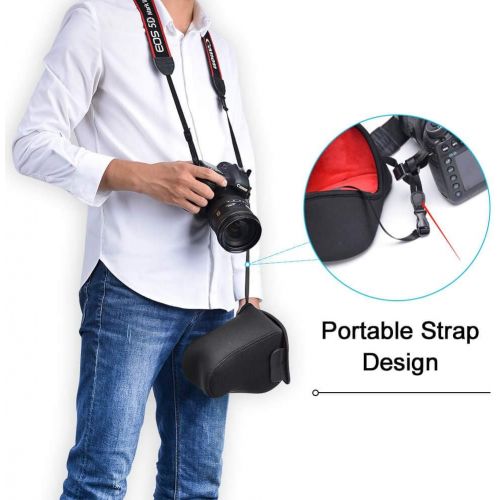  CADeN DSLR SLR Camera Sleeve Case with Neoprene Protection, Compatible for Nikon, Canon, Pentax, Sony and More Black