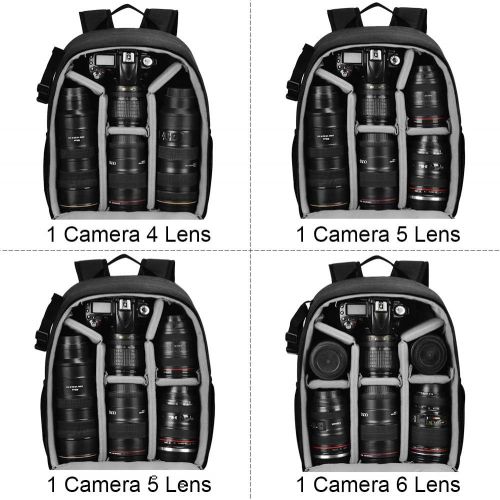  CADeN Camera Backpack Bag for DSLR/SLR Mirrorless Camera Waterproof with 15.6 inch Laptop Compartment, USB Charging Port, Tripod Holder, Rain Cover, Camera Case Compatible for Sony