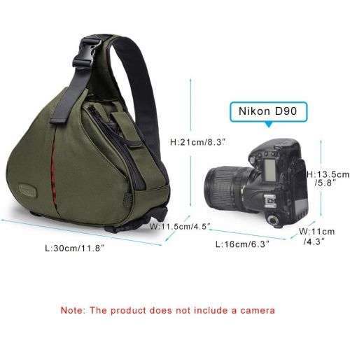  CADeN Camera Bag Crossbody Bag, Compact Camera Sling Case with Rain Cover and Tripod Holder Compatible with DSLR Mirrorless Digital Cameras Canon Nikon Sony Pentax Photographers Me