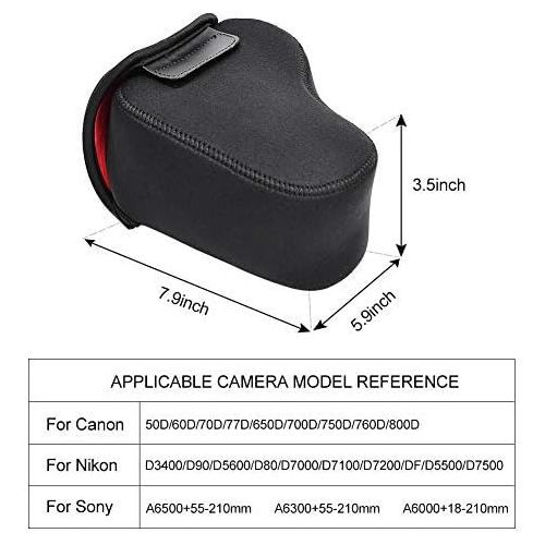  CADeN DSLR SLR Camera Case Large, Camera Sleeve Case with Neoprene Protection Compatible with Nikon Canon Pentax and More Cameras