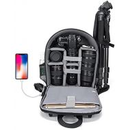 CADeN Camera Backpack Bag for DSLR/SLR Mirrorless Camera with USB Charging Port Professional Waterproof, Camera Case Compatible for Sony Canon Nikon Camera and Lens Accessories