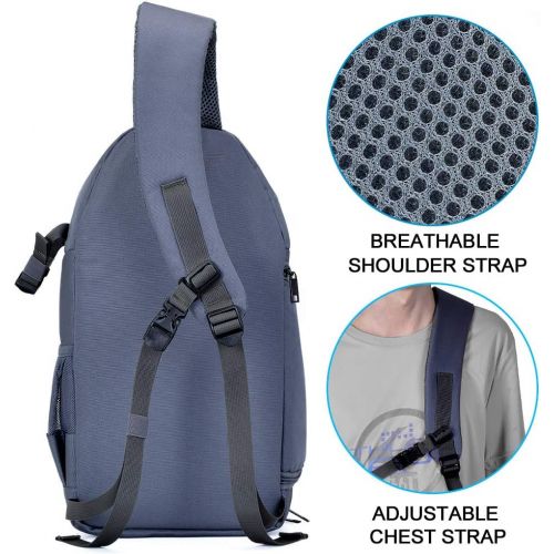  CADeN Camera Bag Sling Backpack for DSLR/SLR Mirrorless Camera Waterproof, Camera Case Compatible for Sony Canon Nikon Camera and Lens Tripod Accessories Grey