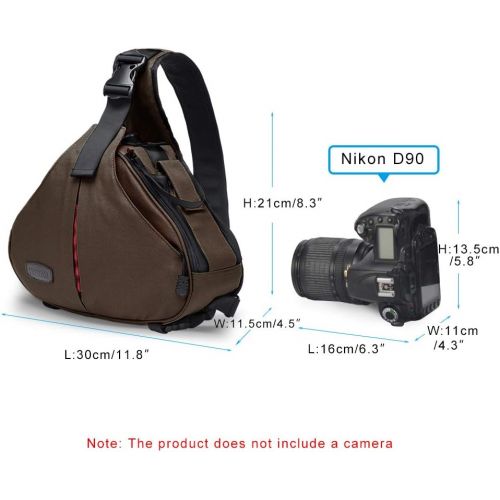  CADeN Camera Bag Sling Backpack Camera Case Waterproof with Rain Cover Tripod Holder, Compatible for DSLR/SLR Mirrorless Cameras (Canon Nikon Sony Pentax) and Accessories Coffee