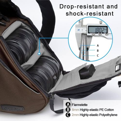  CADeN Camera Bag Sling Backpack Camera Case Waterproof with Rain Cover Tripod Holder, Compatible for DSLR/SLR Mirrorless Cameras (Canon Nikon Sony Pentax) and Accessories Coffee