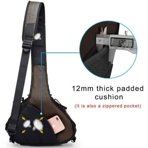  CADeN Camera Bag Sling Backpack Camera Case Waterproof with Rain Cover Tripod Holder, Compatible for DSLR/SLR Mirrorless Cameras (Canon Nikon Sony Pentax) and Accessories Coffee