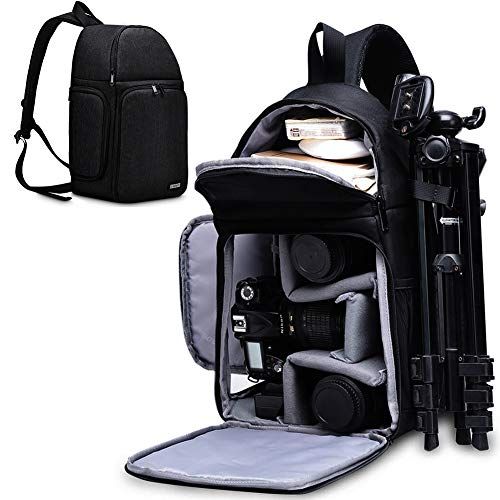  CADeN Camera Bag Sling Backpack for DSLR/SLR Mirrorless Camera Waterproof, Camera Case Compatible for Sony Canon Nikon Camera and Lens Tripod Accessories Black