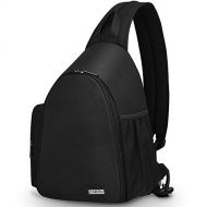 CADeN Camera Bag Sling Backpack, Camera Case Backpack with Tripod Holder for DSLR/SLR Mirrorless Cameras (Canon Nikon Sony Pentax) Black