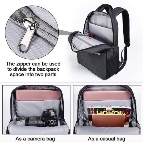  CADeN Camera Backpack Bag with Laptop Compartment 14 Waterproof, Camera Case for DSLR Mirrorless SLR Cameras, Compatible for Sony Canon Nikon Camera and Lens Tripod Accessories Bla