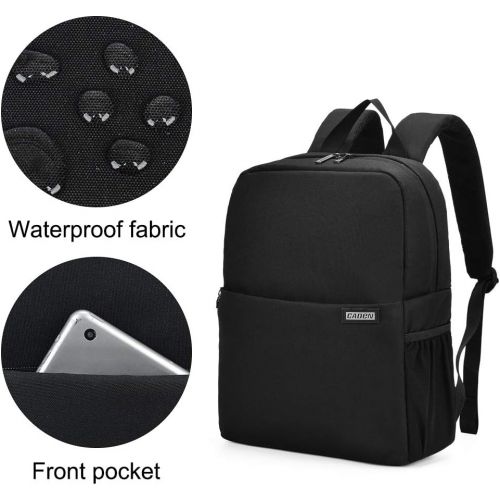  CADeN Camera Backpack Bag with Laptop Compartment 14 Waterproof, Camera Case for DSLR Mirrorless SLR Cameras, Compatible for Sony Canon Nikon Camera and Lens Tripod Accessories Bla
