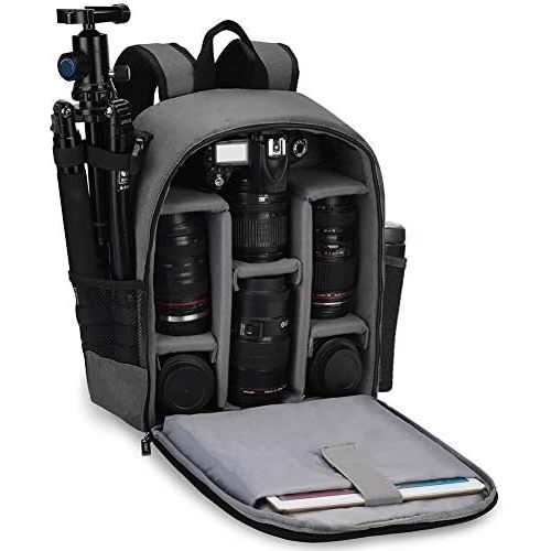  CADeN Camera Backpack Bag Professional for DSLR/SLR Mirrorless Camera Waterproof, Camera Case Compatible for Sony Canon Nikon Camera and Lens Tripod Accessories Gray