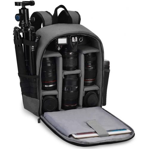  CADeN Camera Backpack Bag Professional for DSLR/SLR Mirrorless Camera Waterproof, Camera Case Compatible for Sony Canon Nikon Camera and Lens Tripod Accessories Gray