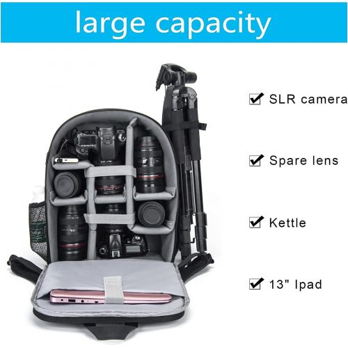  CADeN DSLR/SLR Camera Shoulder Bag Case with Adjustable Shoulder Strap Compatible for Nikon, Canon, Sony Mirrorless Cameras Waterproof Black