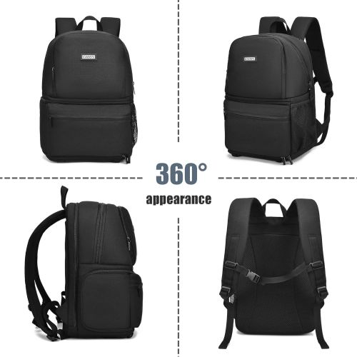  CADeN Camera Backpack Waterproof Camera Bag Large, Camera Case with 13 Inch Laptop Compartment Compatible for Sony Canon Nikon Camera and Lens Tripod Accessories