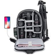 CADeN Camera Backpack Bag for DSLR/SLR Mirrorless Camera Waterproof with 15.6 inch Laptop Compartment, USB Charging Port, Tripod Holder, Rain Cover, Camera Case Compatible for Sony
