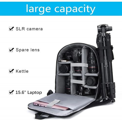  CADeN Camera Backpack Bag for DSLR/SLR Mirrorless Camera Waterproof with 15.6 inch Laptop Compartment, USB Charging Port, Tripod Holder, Rain Cover, Camera Case Compatible for Sony