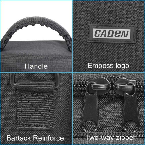  CADeN Compact Camera Shoulder Crossbody Bag Case Compatible for Nikon, Canon, Sony SLR/DSLR Mirrorless Cameras and Lenses Waterproof Black