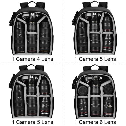  CADeN DSLR SLR Camera Backpack Bag for Mirrorless Cameras/Photographers, Camera Case Water-Repellent Compatible with Nikon Canon Sony Lens Tripod Accessories Photography Men Women