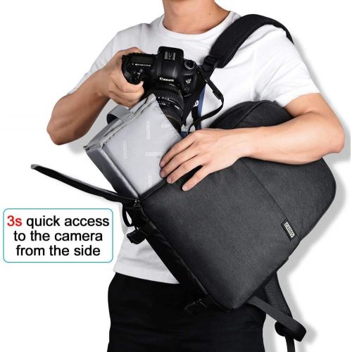  Visit the CADeN Store CADeN Camera Backpack Bag with Laptop Compartment 14, Waterproof DSLR Case Backpack with Side Access and Tripod Holder for Photograph Mirrorless Cameras Canon Nikon Sony Pentax Len