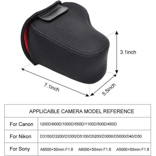  CADeN DSLR SLR Camera Sleeve Case with Neoprene Protection, Compatible for Nikon, Canon, Pentax, Sony and More Black