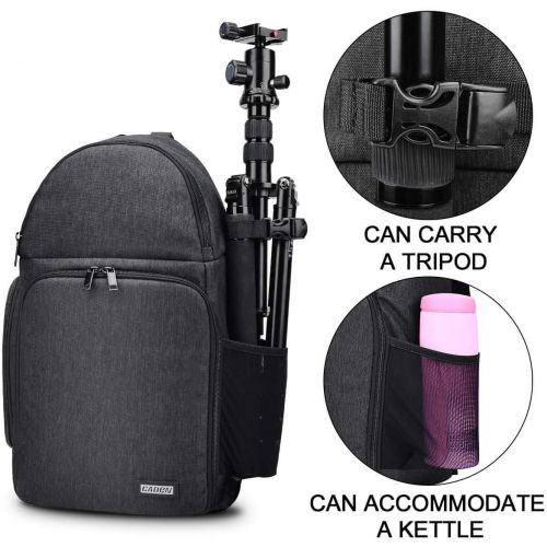  CADEN DSLR Camera Sling Bag Backpack Waterproof, Camera Case Sling Backpack with Tripod Holder, Side Access and Modular Inserts for Mirrorless Cameras Canon Nikon Sony Pentax