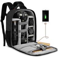 CADeN Waterproof DSLR Camera Bag Backpack Professional Large Camera Backpack with Laptop Compartment 14,Tripod Holder, USB Charging and Rain Cover for Nikon Canon Sony Mirrorless C