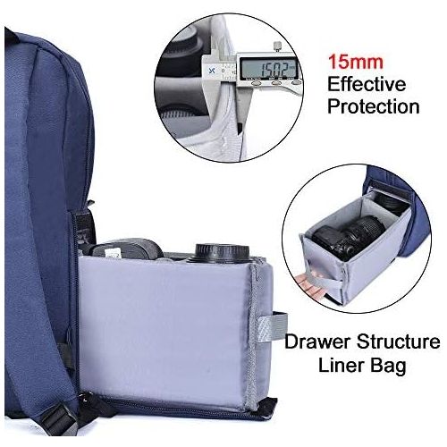  CADeN DSLR SLR Camera Bag Backpack with 14 Laptop Compartment Water-Repellent for Women Men Photographers, Camera Case Backpack Compatible with Nikon Sony Canon Mirrorless Cameras