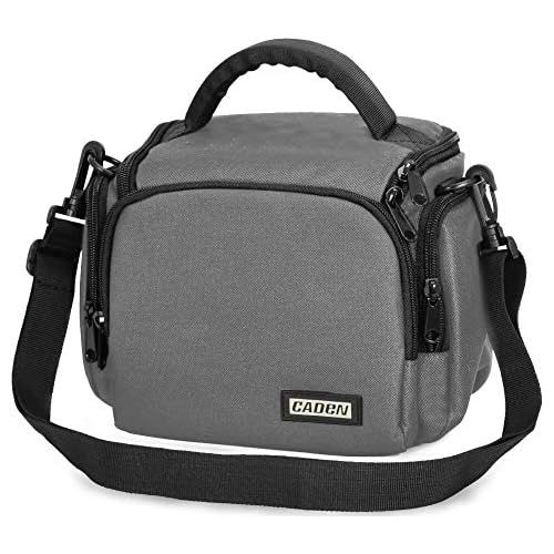  CADeN Compact Camera Shoulder Crossbody Bag Case Compatible for Nikon, Canon, Sony SLR/DSLR Mirrorless Cameras and Lenses Waterproof Grey