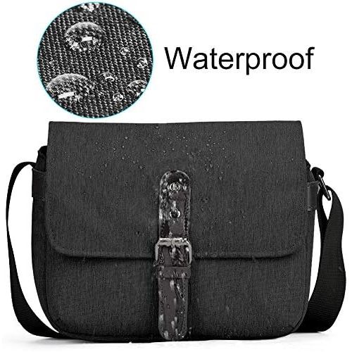  CADeN Compact Camera Shoulder Bag Case Compatible for Nikon, Canon, Sony SLR/DSLR Mirrorless Cameras and Lenses Waterproof Black