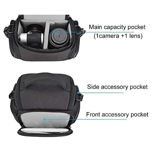  CADEN Compact Camera Shoulder Bag Case for DSLR/SLR Nikon Canon Sony Mirrorless Cameras and Lenses