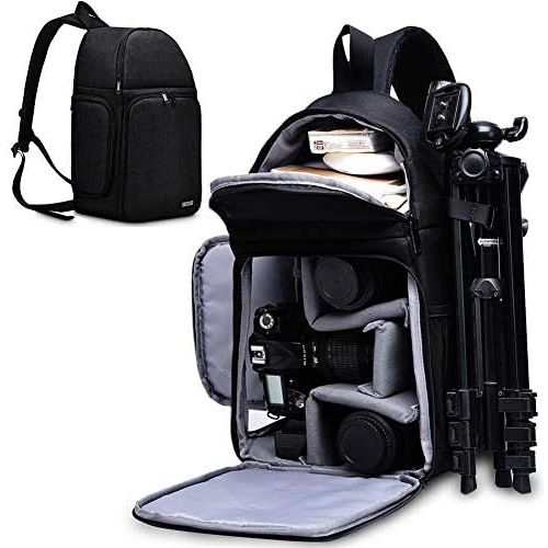  CADeN Camera Bag Sling Backpack for DSLR/SLR Mirrorless Camera Waterproof, Camera Case Compatible for Sony Canon Nikon Camera and Lens Tripod Accessories Black