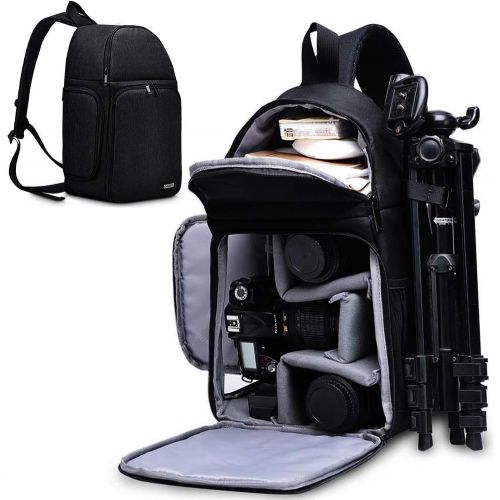  CADeN Camera Bag Sling Backpack for DSLR/SLR Mirrorless Camera Waterproof, Camera Case Compatible for Sony Canon Nikon Camera and Lens Tripod Accessories Black