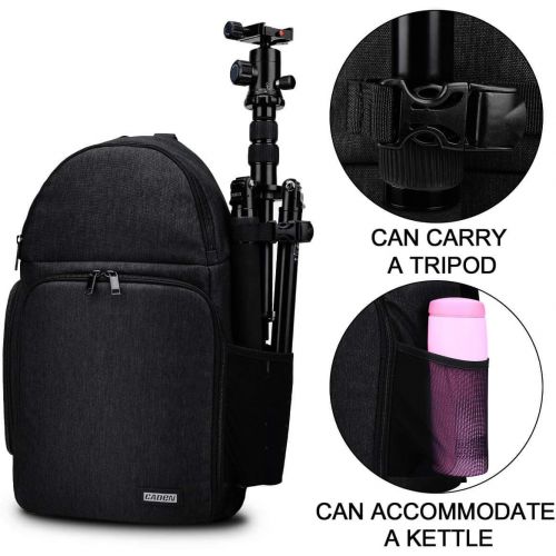  CADeN Camera Bag Sling Backpack for DSLR/SLR Mirrorless Camera Waterproof, Camera Case Compatible for Sony Canon Nikon Camera and Lens Tripod Accessories Black