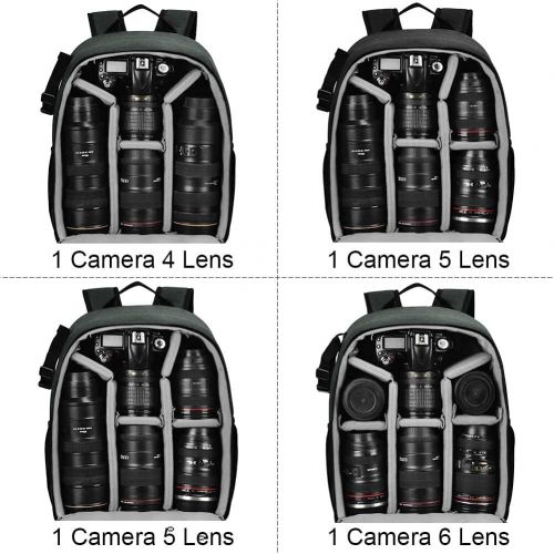  CADeN Camera Backpack Bag for DSLR/SLR Mirrorless Camera Waterproof with 14 inch Laptop Compartment, USB Charging Port, Tripod Holder, Rain Cover, Camera Case Compatible for Sony C