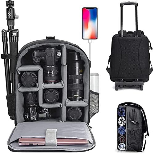  CADeN Camera Backpack Bag Professional for DSLR/SLR Mirrorless Camera Waterproof, Camera Case Compatible for Sony Canon Nikon Camera and Lens Tripod Accessories (Large, 5.0 Black)