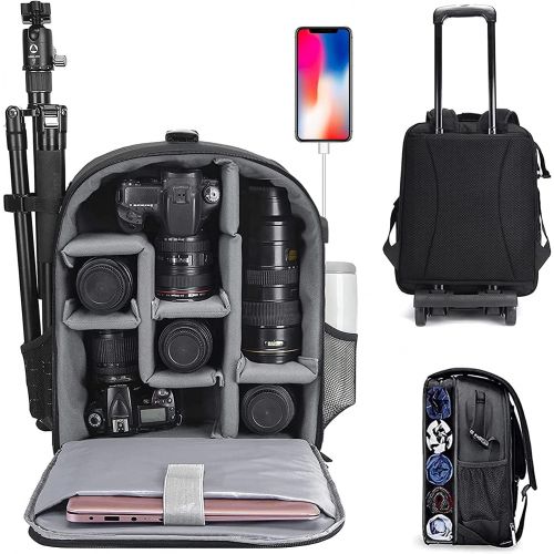  CADeN Camera Backpack Bag Professional for DSLR/SLR Mirrorless Camera Waterproof, Camera Case Compatible for Sony Canon Nikon Camera and Lens Tripod Accessories (Large, 5.0 Black)