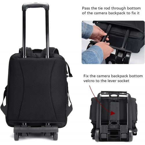  CADeN Camera Backpack Bag Professional for DSLR/SLR Mirrorless Camera Waterproof, Camera Case Compatible for Sony Canon Nikon Camera and Lens Tripod Accessories (Large, 5.0 Black)