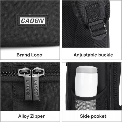  CADeN Camera Backpack Bag Professional for DSLR/SLR Mirrorless Camera Waterproof, Camera Case Compatible for Sony Canon Nikon Camera and Lens Tripod Accessories (Large, 5.0 Black)